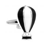 Black Enamel Hot Air Balloon 3-D Flying Cufflinks.JPG